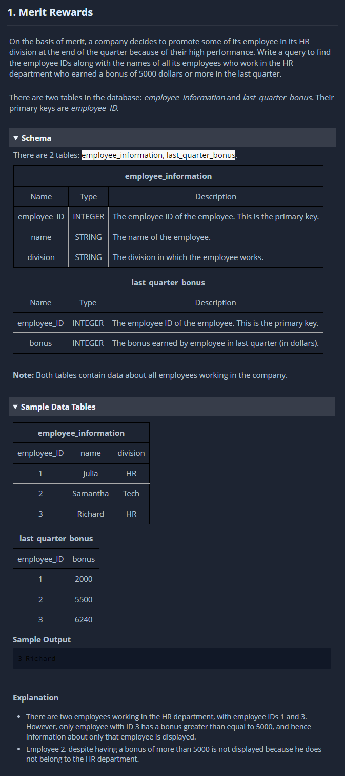 GitHub Hackerrank test hackerrank sql merit rewards github-hackerrank-test-hackerrank-sql-merit-rewards