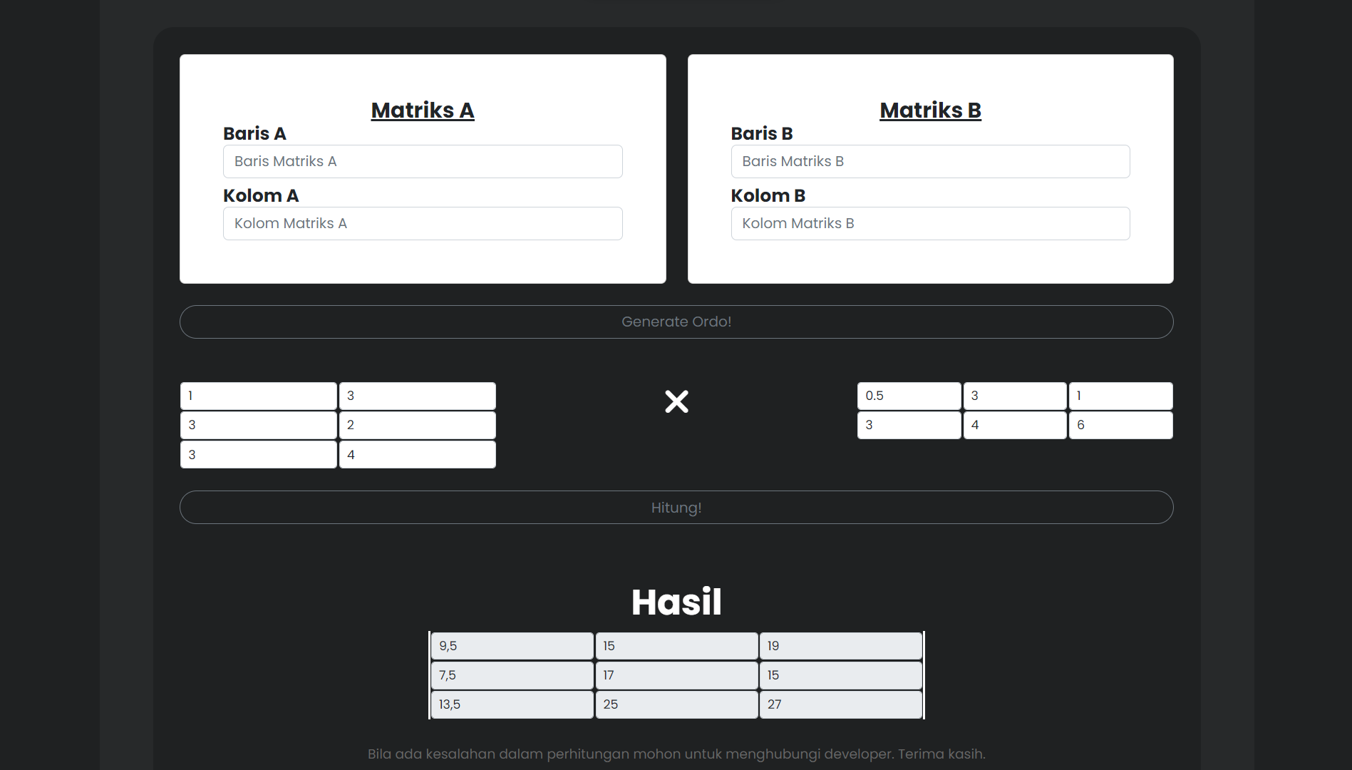 Github samuelandrey web kalkulator matriks website kalkulator matriks