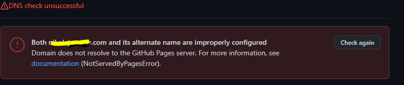 Cannot connect domain name to Github Pages · community · Discussion ...