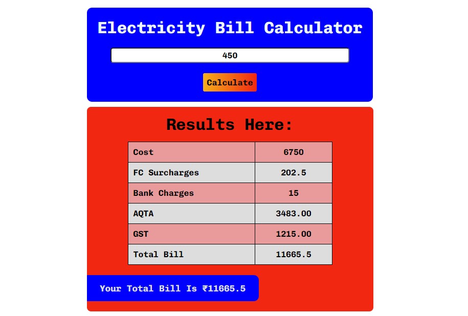 GitHub - AmreshKumar18/Electricity-Bill-Calculator: Electricity Bill ...