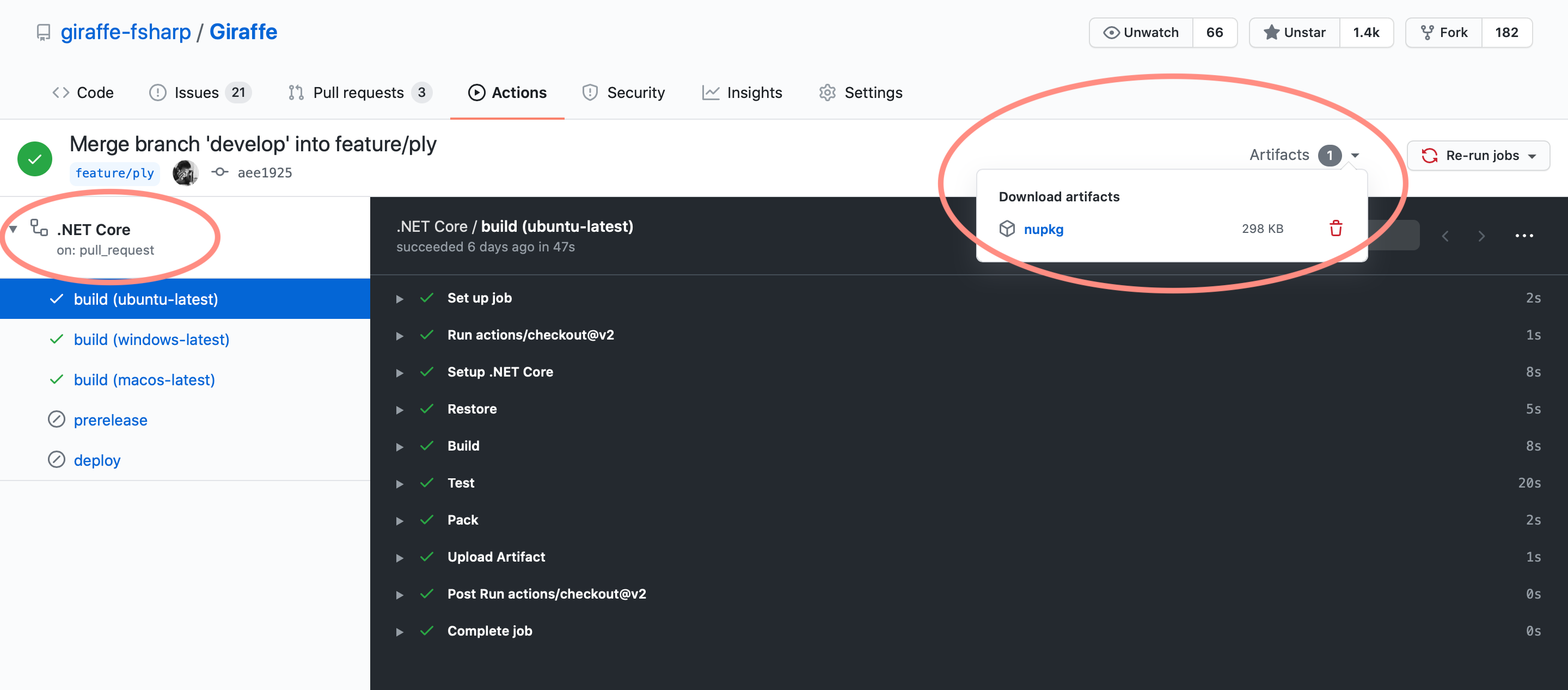 Steps to download the artifact build