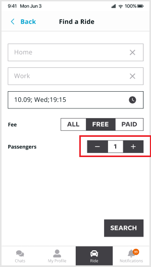 [Find a ride page] Wrong default value of the 'Passengers' spinner ...