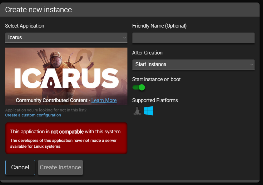 Icarus Linux Support · Issue 255 · CubeCoders/AMPTemplates · GitHub