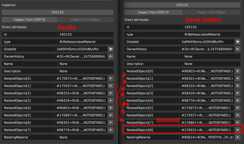 An BlenderBIM operation made saved file unable to reopen again (Missing ...