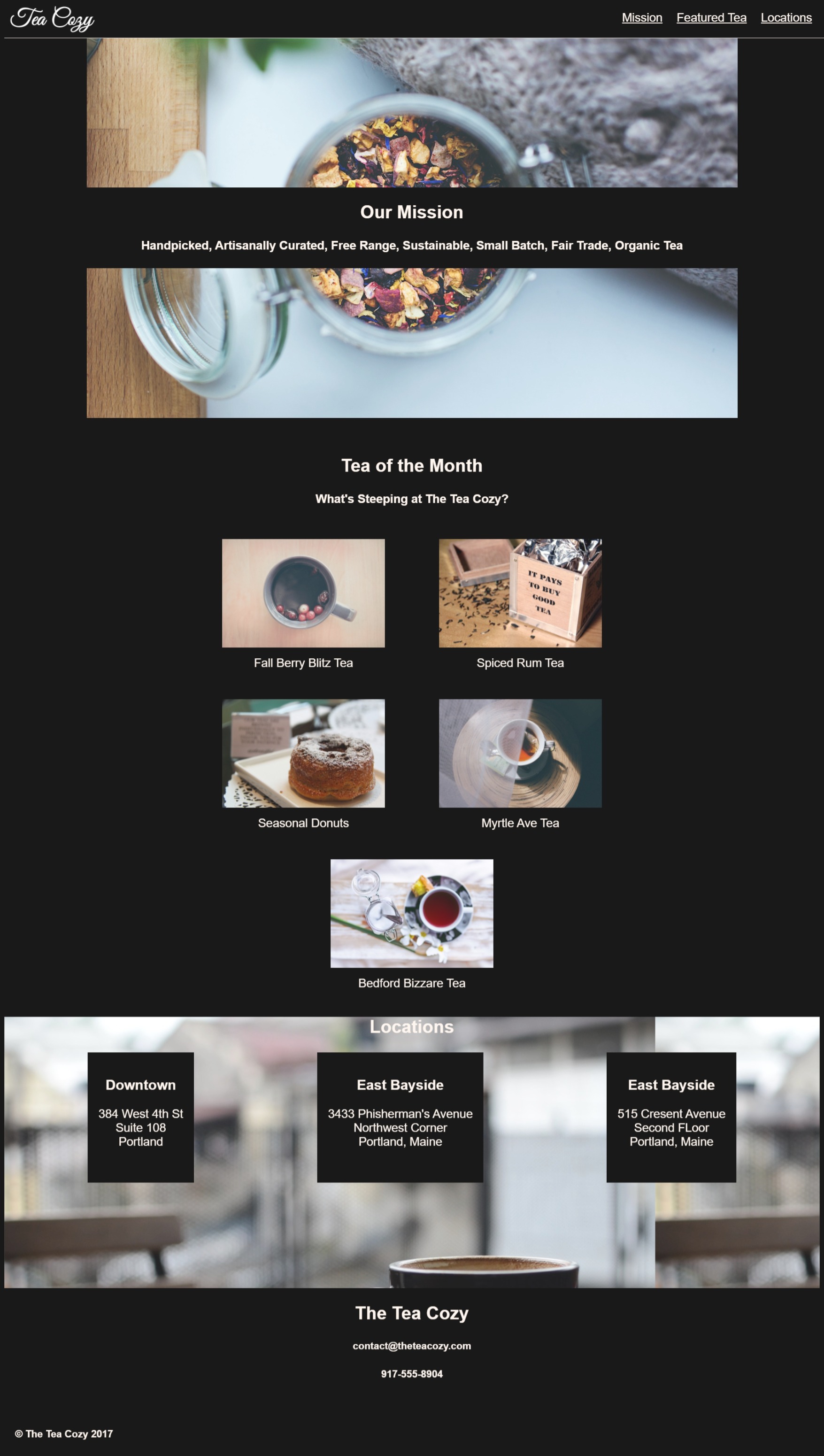 GitHub ShanEstablishments/TeaCozyProject Off Project via Codecademy