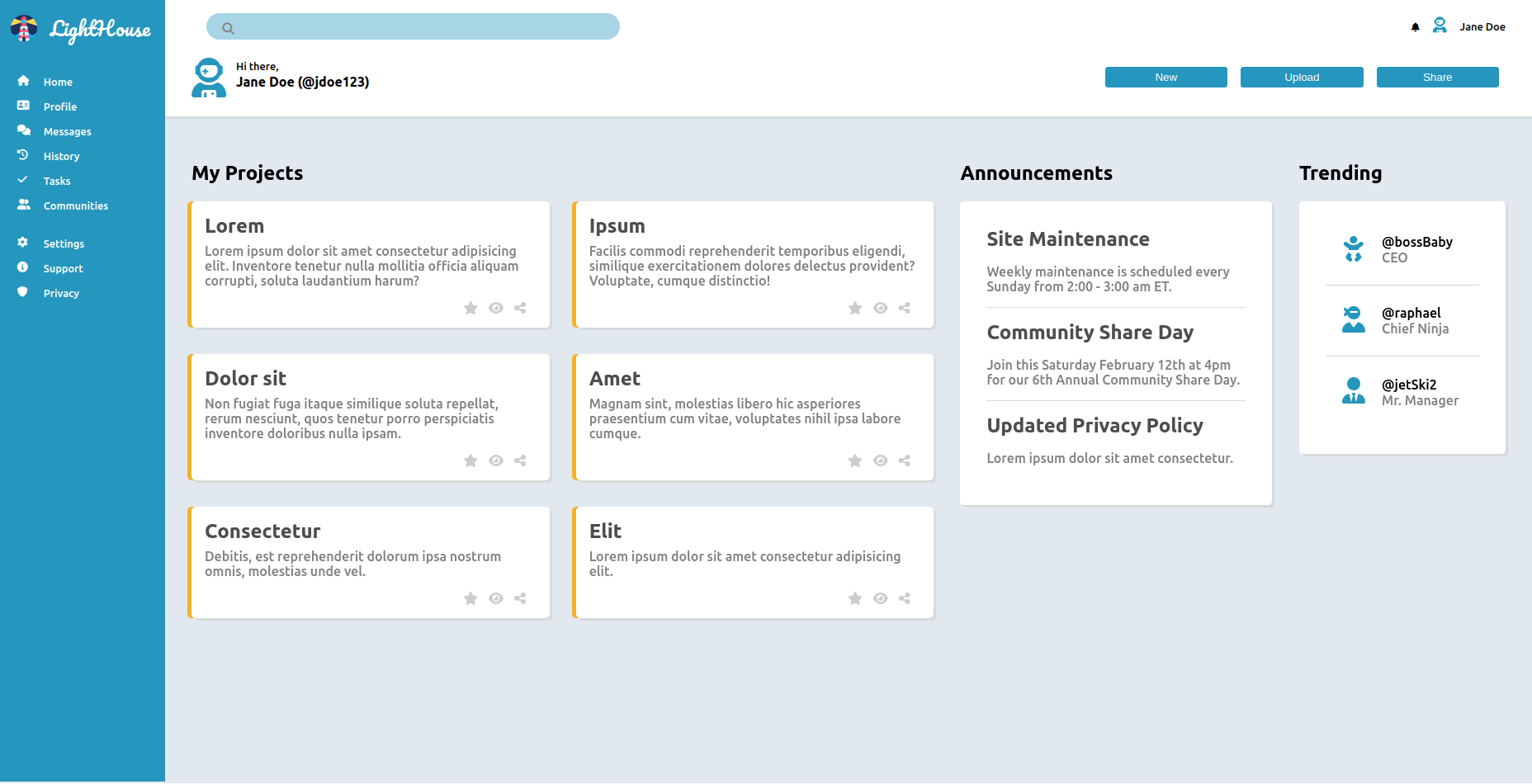 GitHub - lil-white-shadow/LightHouse-dashboard: A UI design for a ...