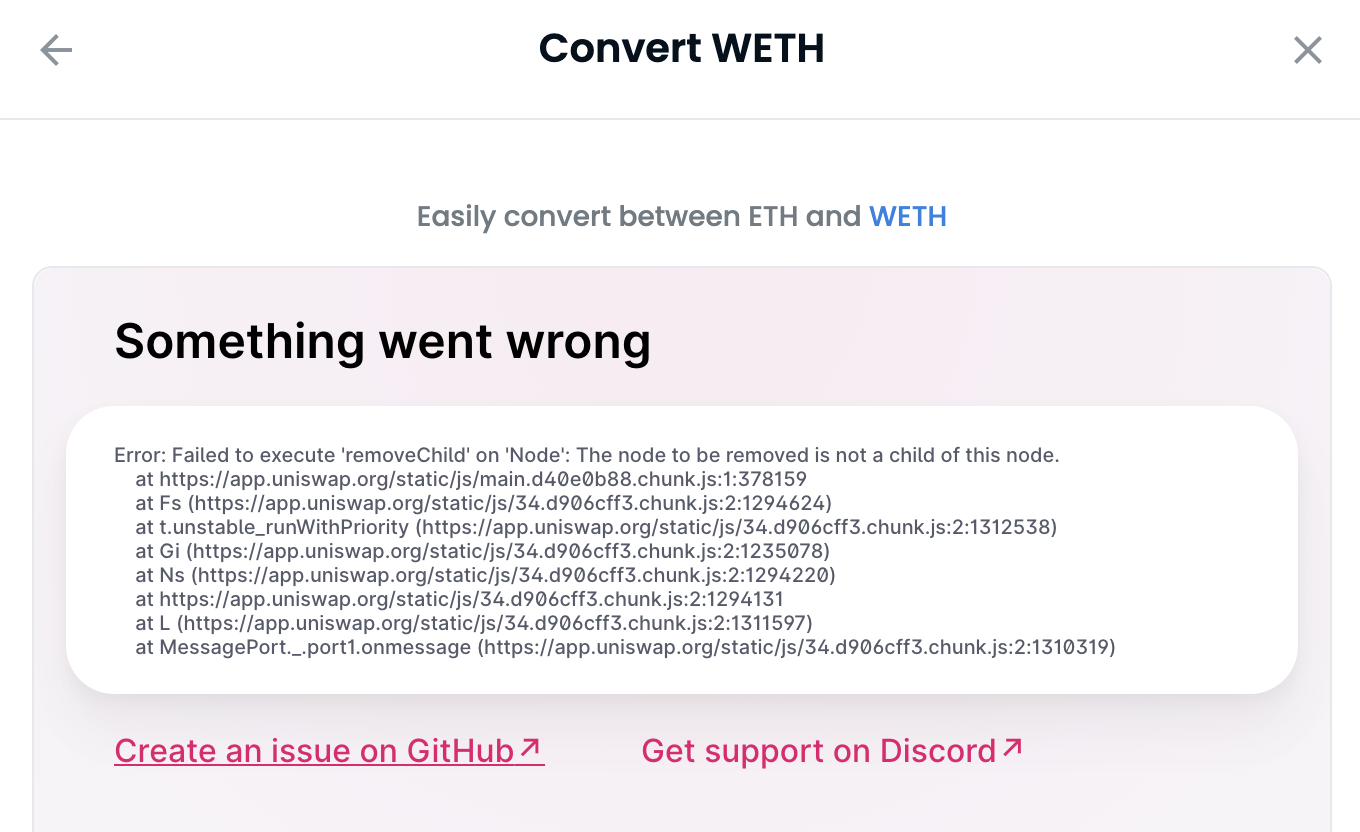 Crash report `NotFoundError Failed to execute 