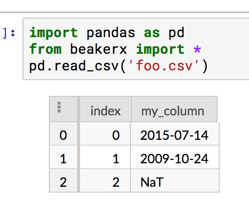 Exception on table display for `datetime64[ns]` columns with `NaT ...