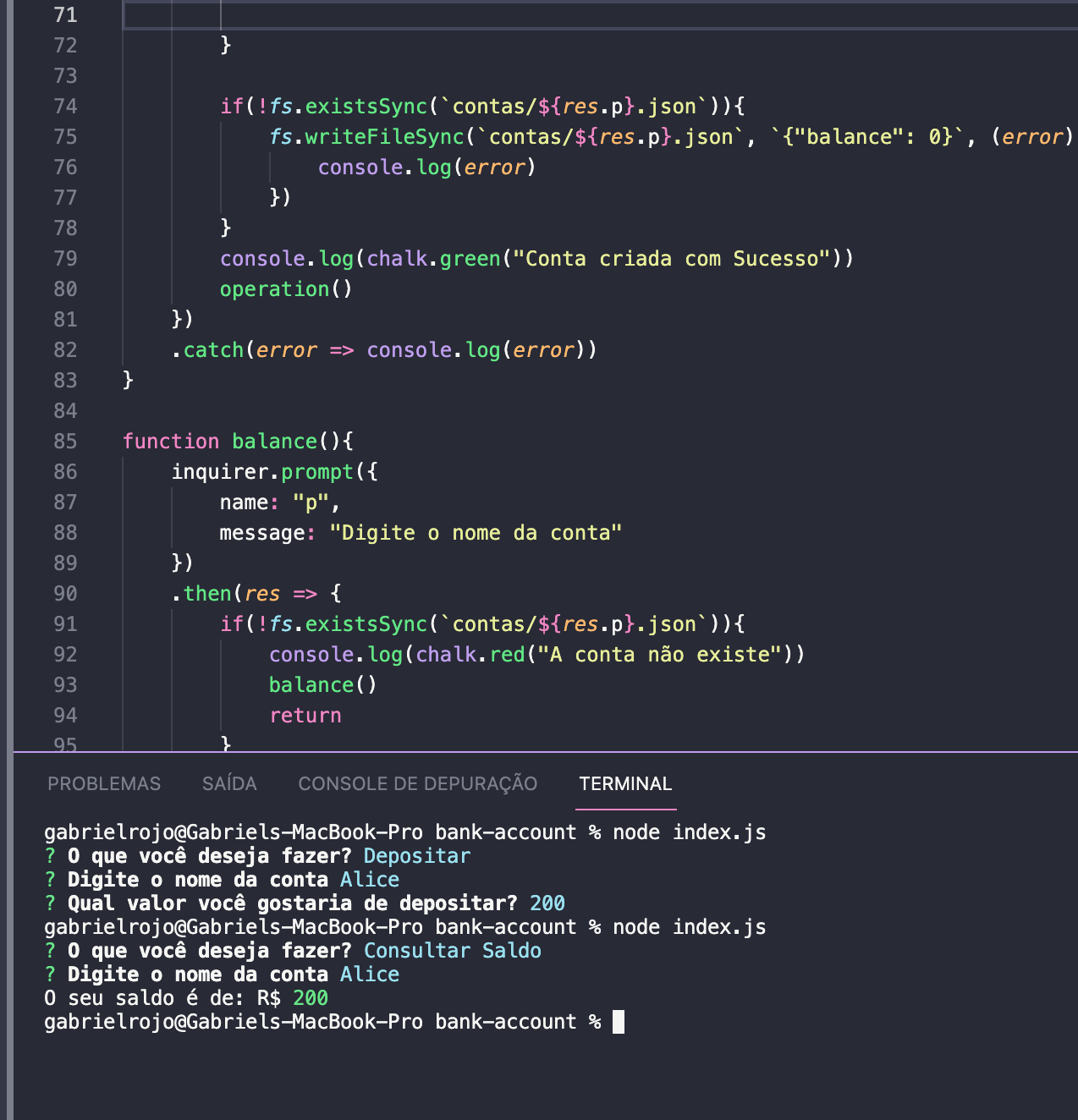 GitHub - gabriellrojo/Bank-Account: Este projeto foi construído ...