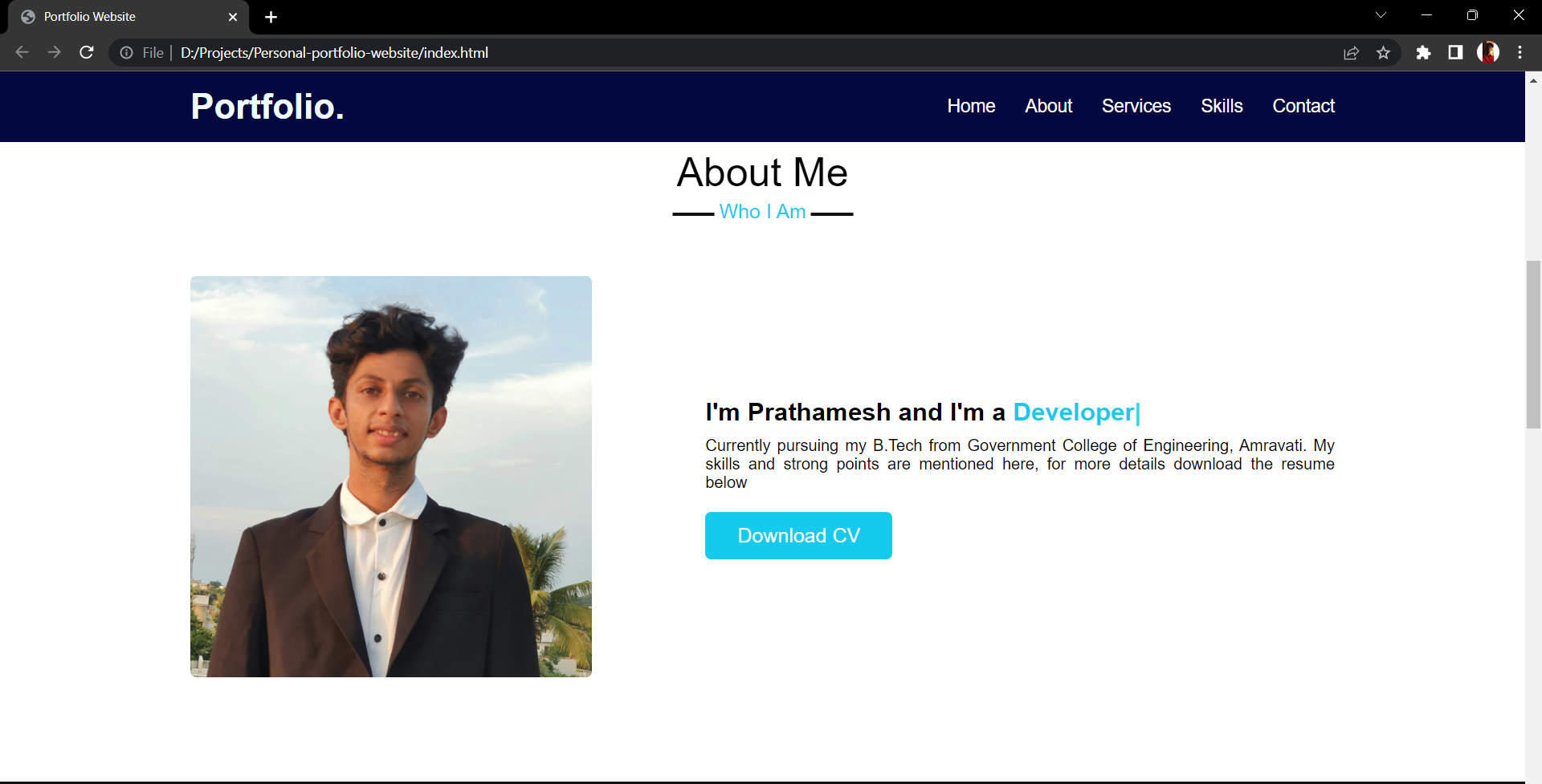 GitHub - prathameshpatil02/Personal-portfolio-website: A dynamic ...