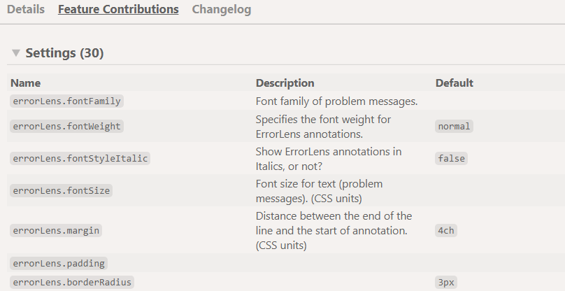 Extension Feature Contributions doesn't render markdownDescription ...