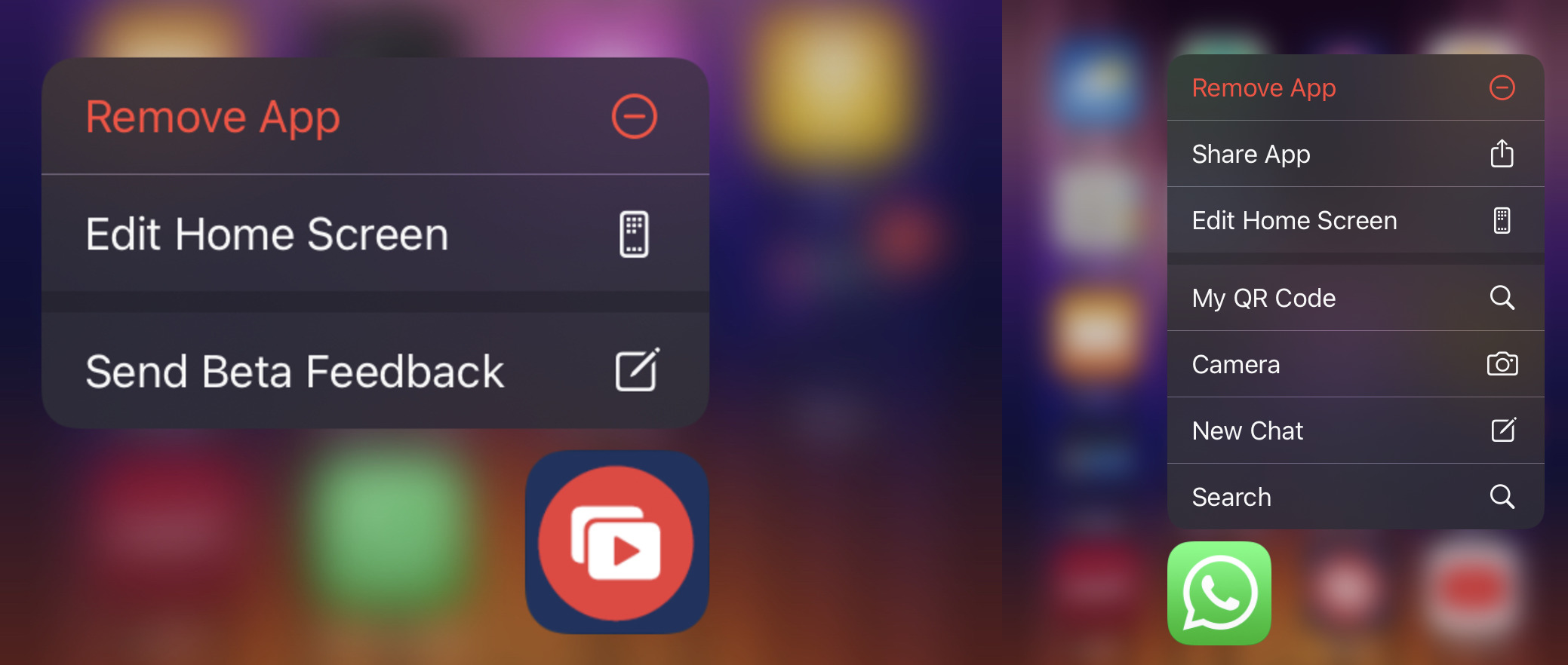 haptic contextual menu
