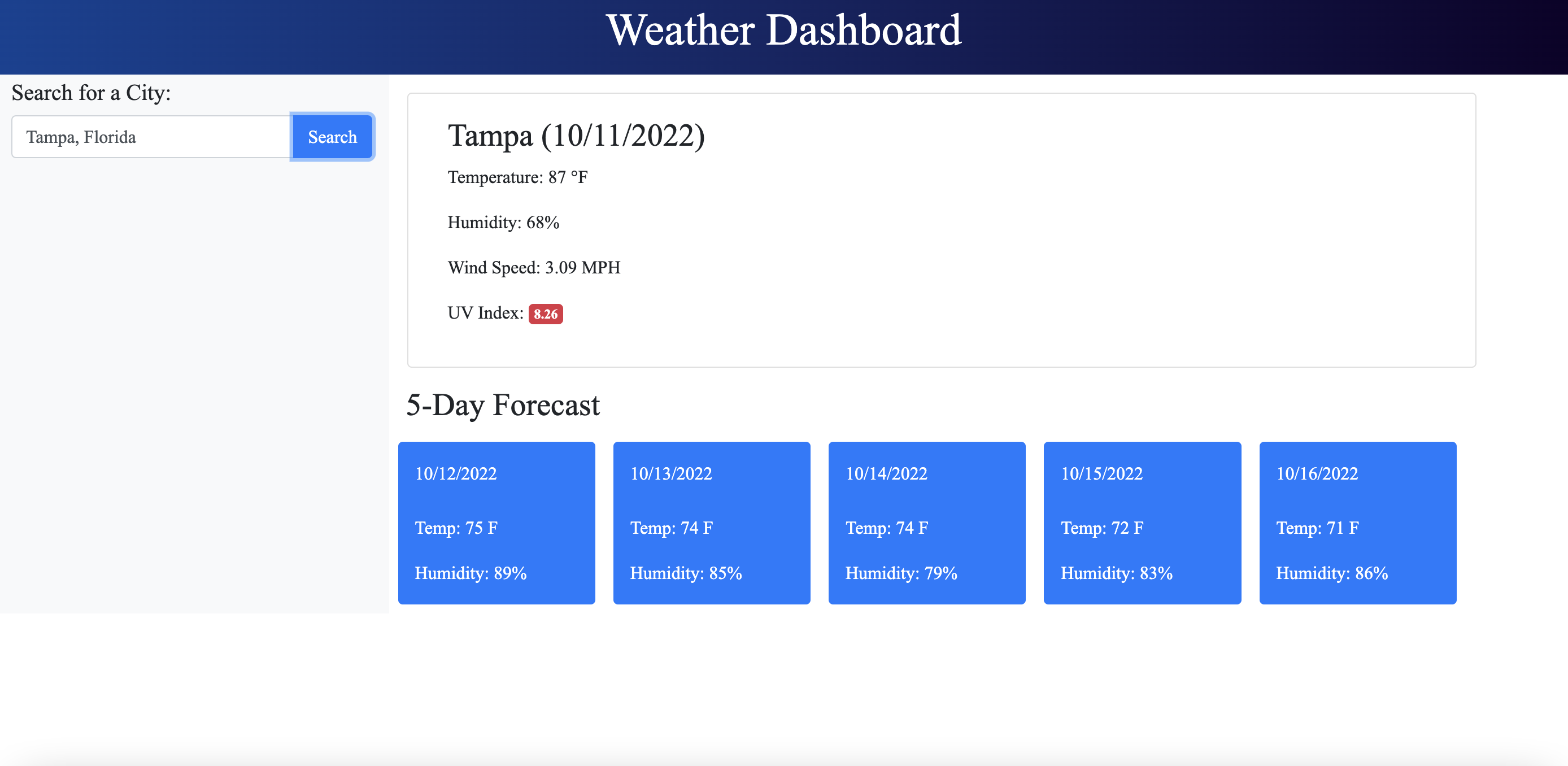 GitHub - aniyahmb99/weather-dashboard: Weather Dashboard App