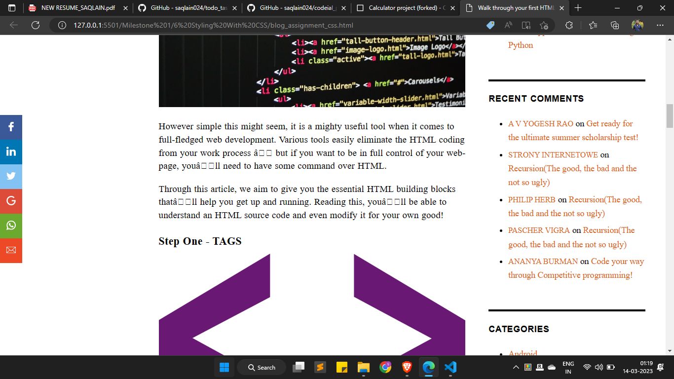 GitHub - saqlain024/Blog-Page: a simple blog page using Html & Css
