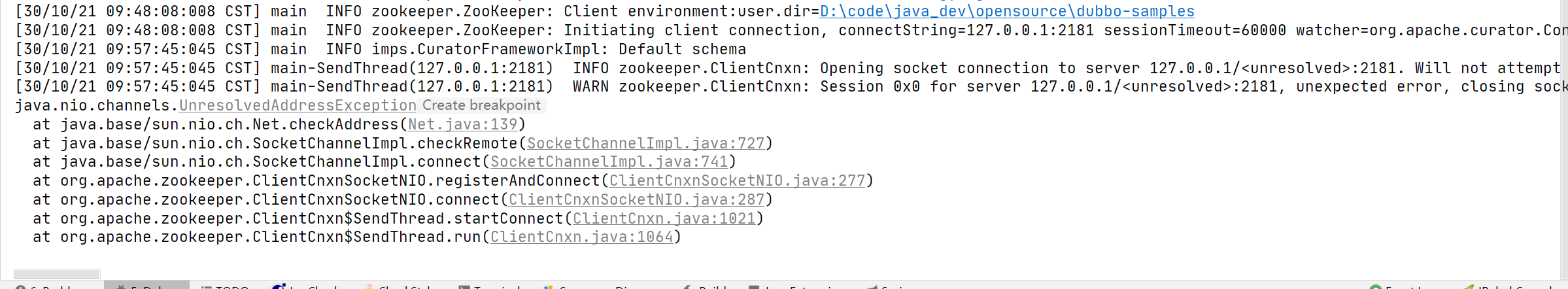 Session 0x0 for server 127.0.0.1/ :2181 · Issue #9167 · apache/dubbo ...