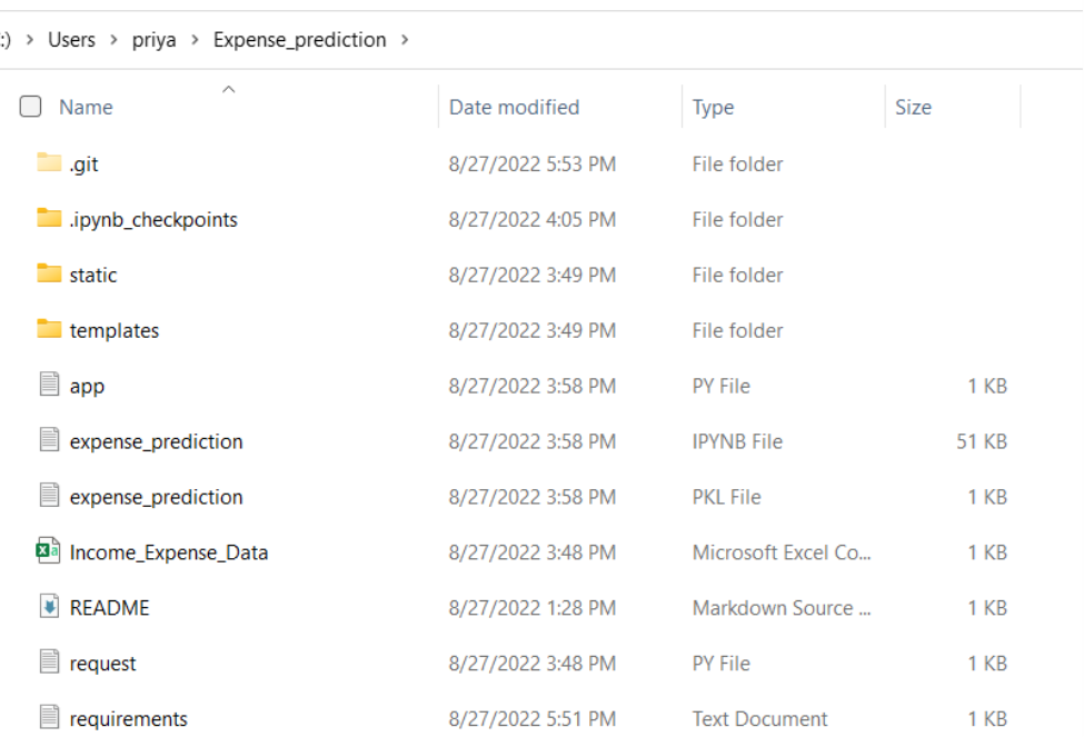 GitHub - gitprojectspk/Expense_prediction