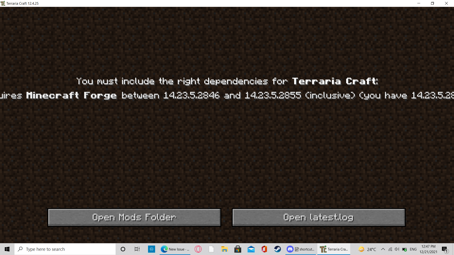 Issue while lunching · Issue #68 · TerrariaCraft/Issues · GitHub