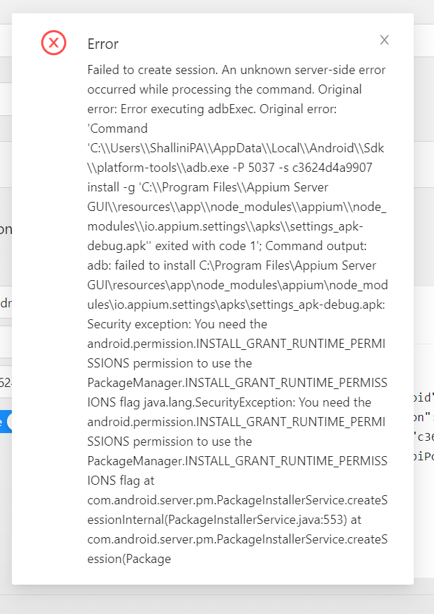 Issue from my side Android, 10, Redmi device · Issue #17126 · appium ...