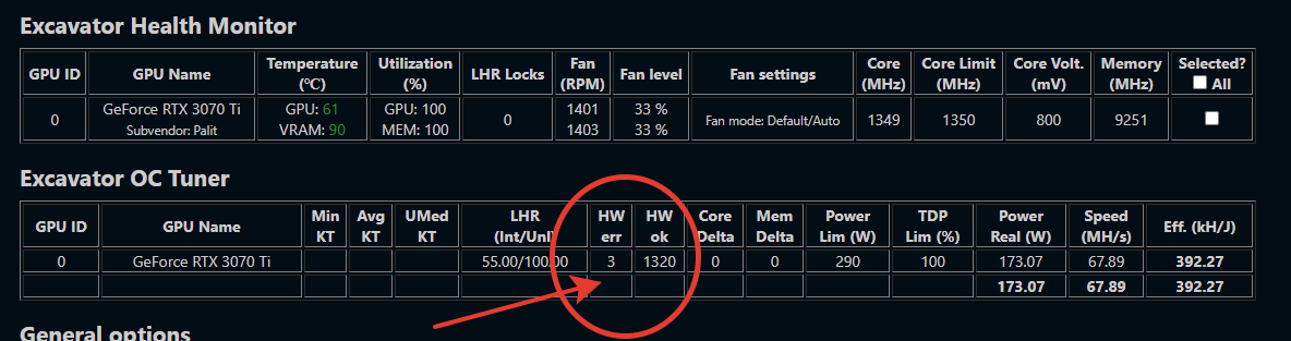 [BUG] 0.5.4.1 RC Always minor HW error no overclock card · Issue #856 ...