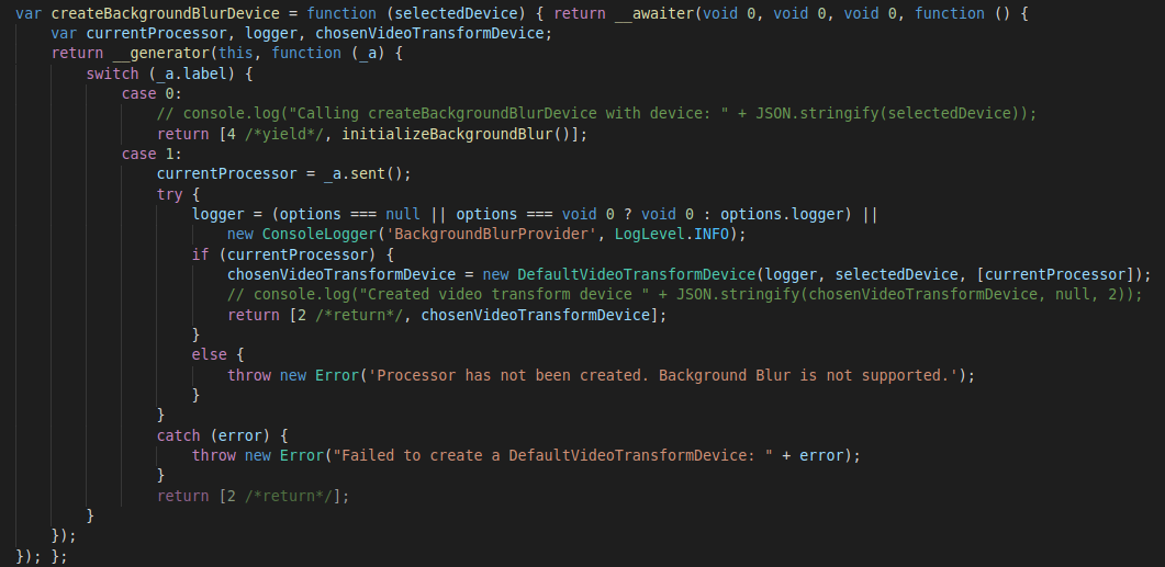 Failed to create a DefaultVideoTransformDevice TypeError Converting