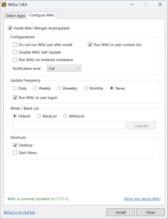 Winget Install GUI WiGui Is A Tool To Search Select And Install Apps 