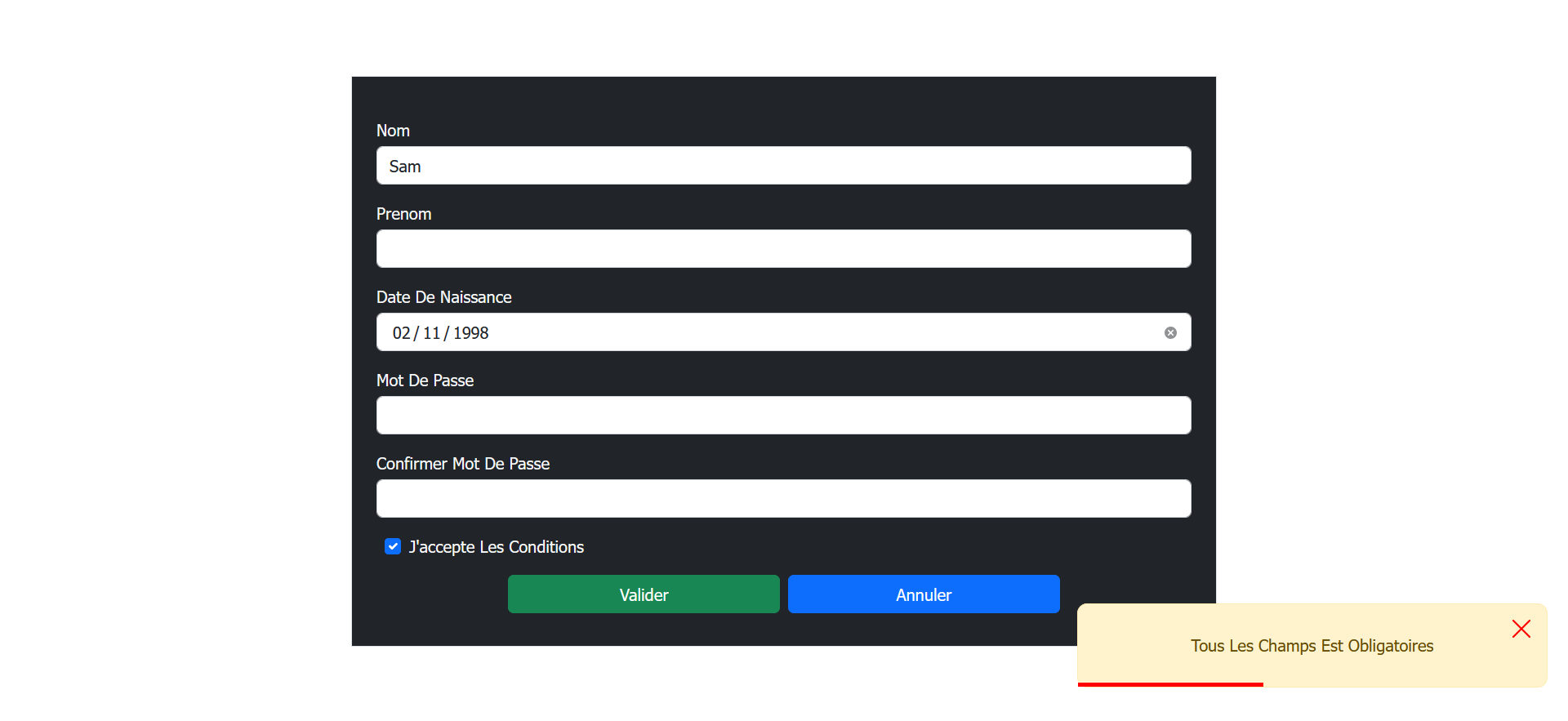 FormValidation
