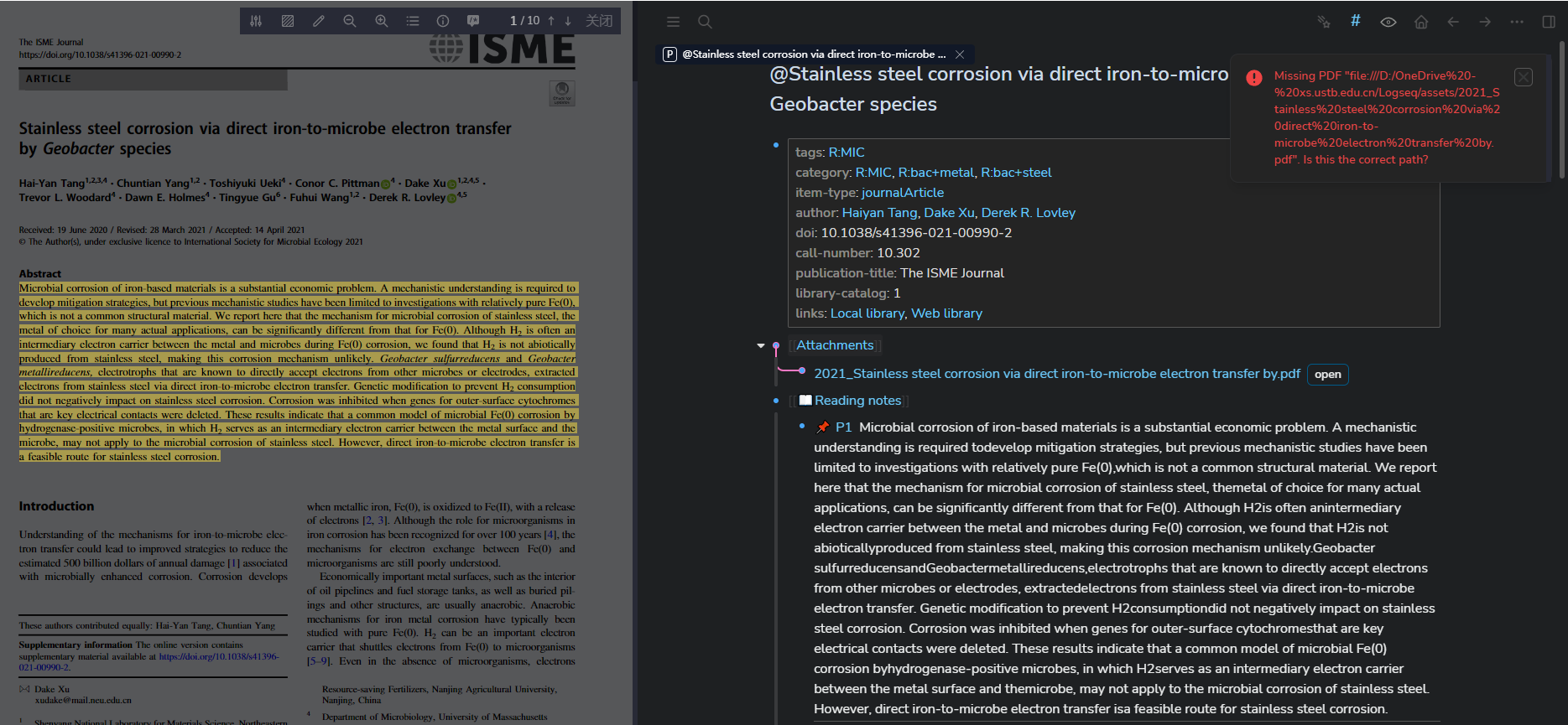 After reindex, references unlinked to zotero's PDF · Issue 5210 · logseq/logseq · GitHub