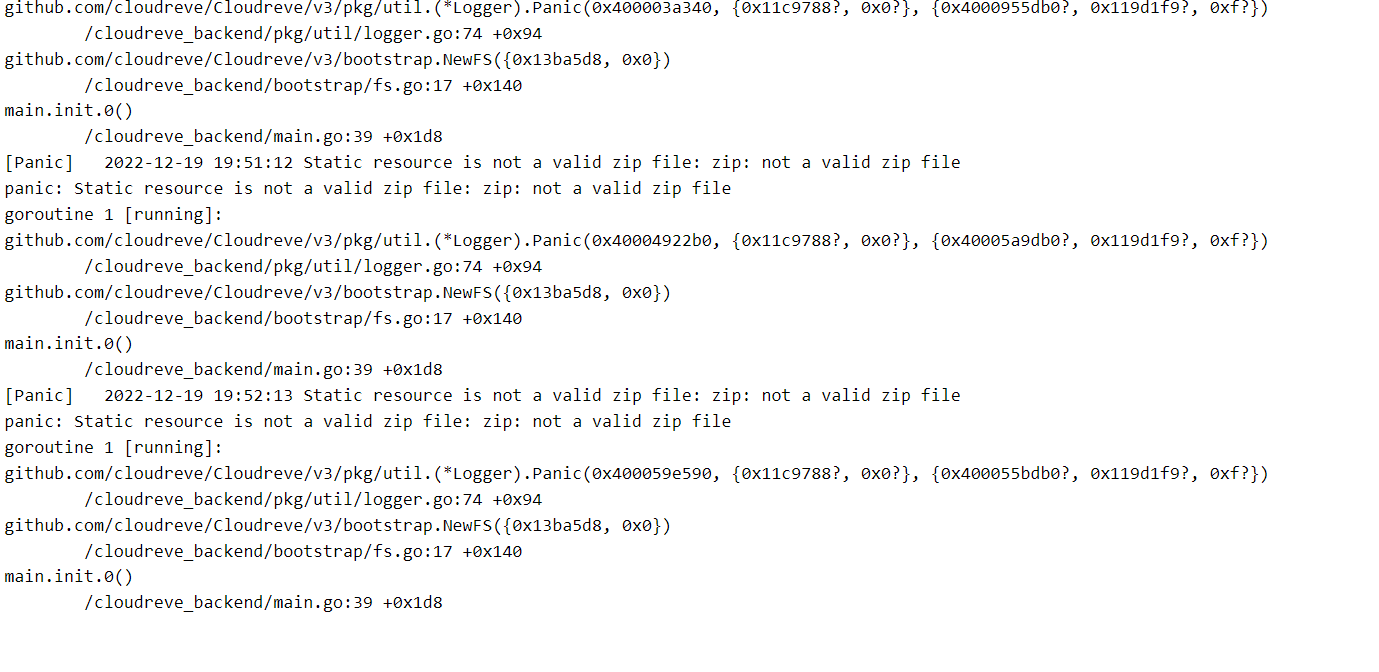 Static resource is not a valid zip file · Issue #1574 · cloudreve ...