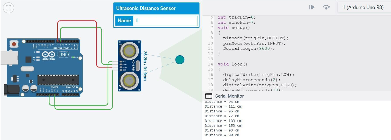 Ultrasonic Sensor Arduino Code Output Example GitHub - Balaramansethu/Ex.-04---Interfacing-digital-output-with ...