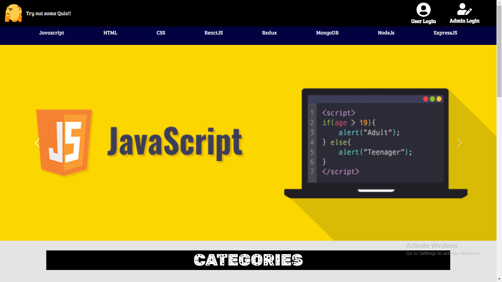 GitHub - SumanVastrakar/MyQuizApp: Quiz App is an online website built ...
