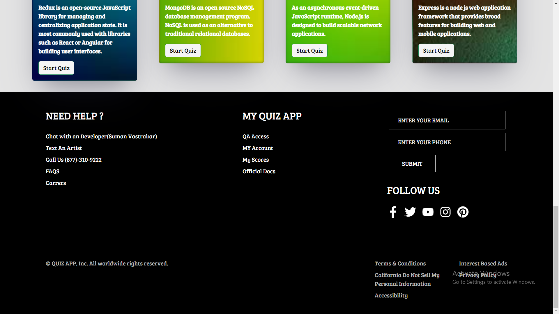 GitHub - SumanVastrakar/MyQuizApp: Quiz App is an online website built ...