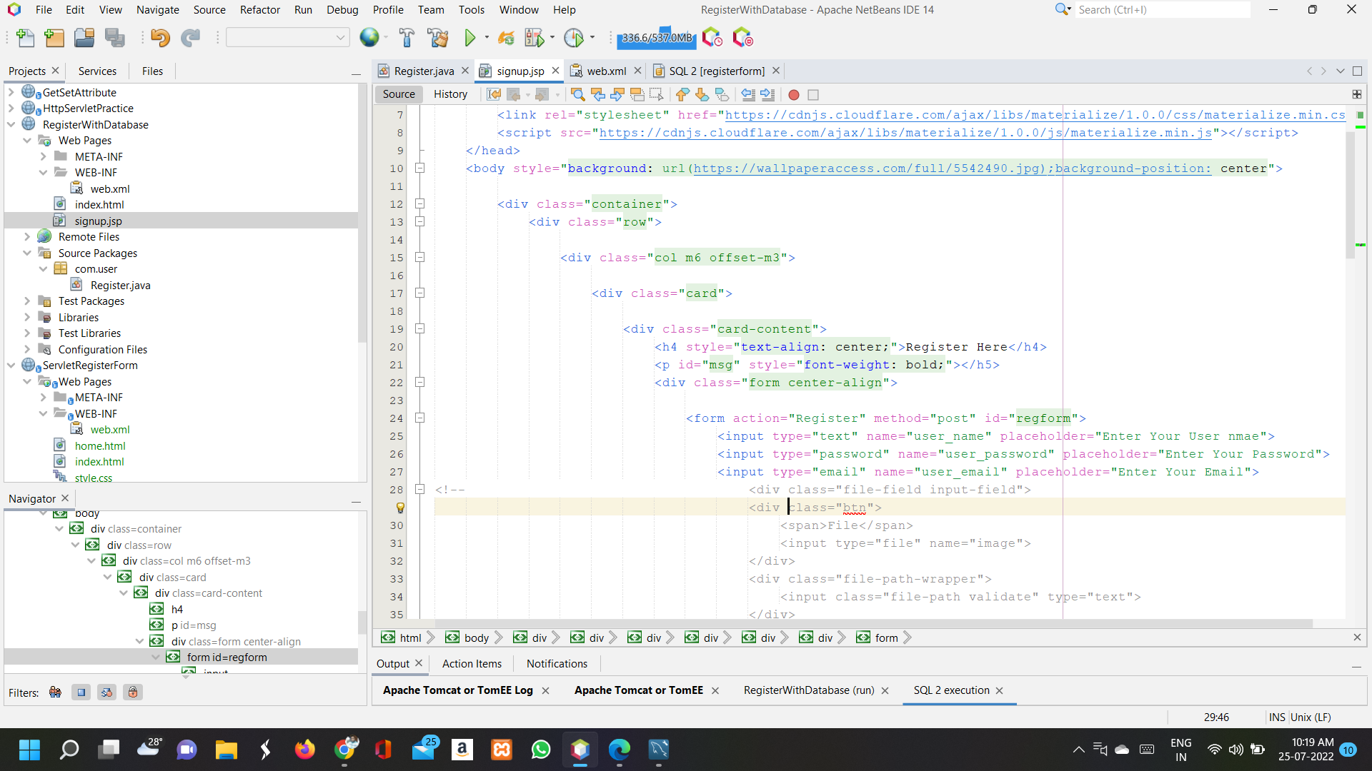 GitHub - ganeshaware18/RegisterWithDatabaseAndServlet