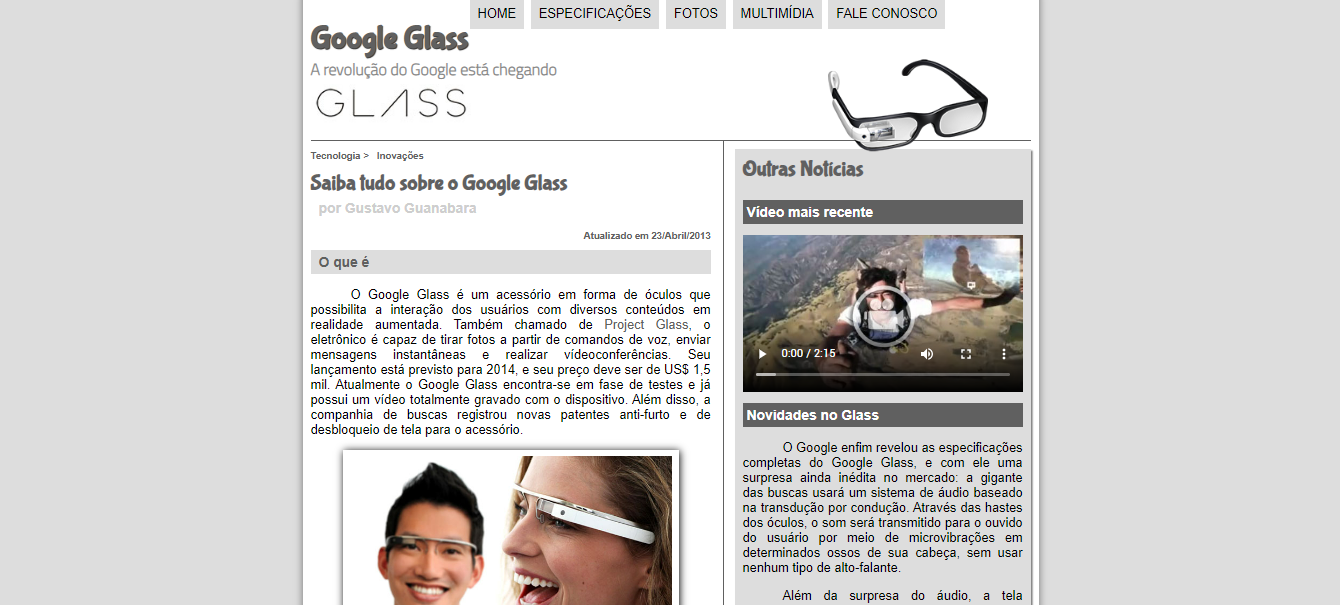 GitHub - daniel-victorr/Site-Google-Glass: Primeiro repositório do ...