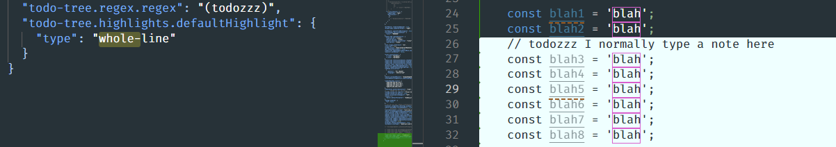 type as whole-line