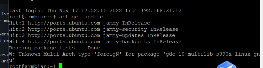 魔百和M401a 芯片s905L3a 不知道为什么会提示E: The package cache file is corrupted, it ...