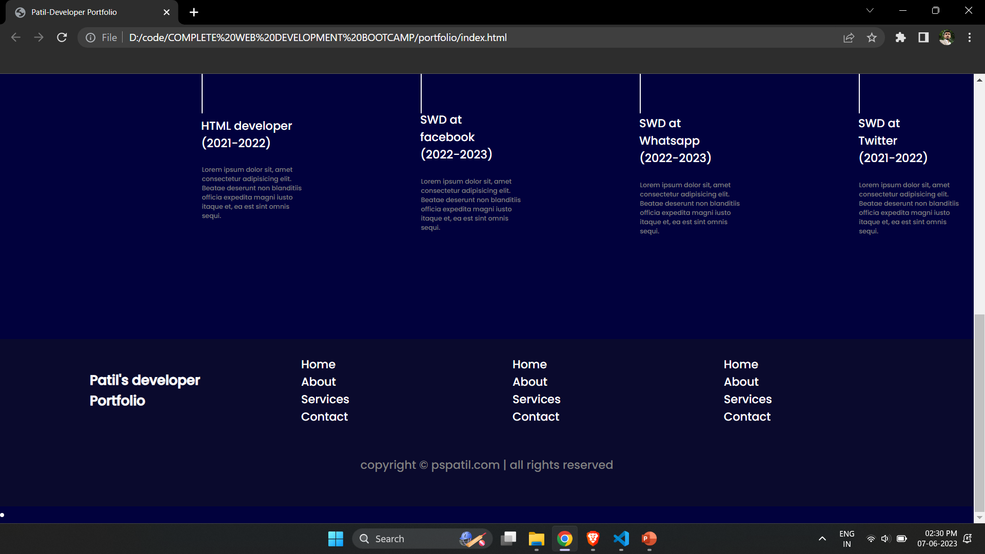 GitHub - PRASANNAPATIL12/portfolio: a simple portfolio using HTML ,CSS ... image.