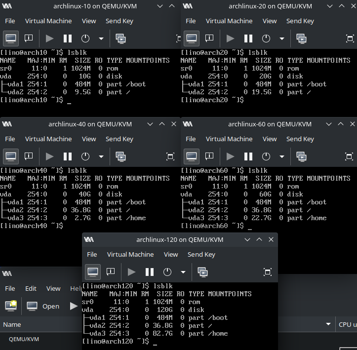 Root and home partitions with wrong size in some partition sizes