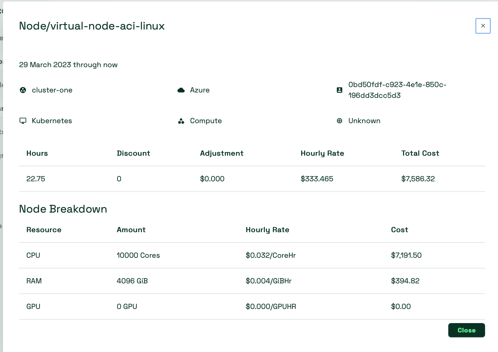 Fix Azure virtual nodes cost · Issue 2109 · kubecost/costanalyzer