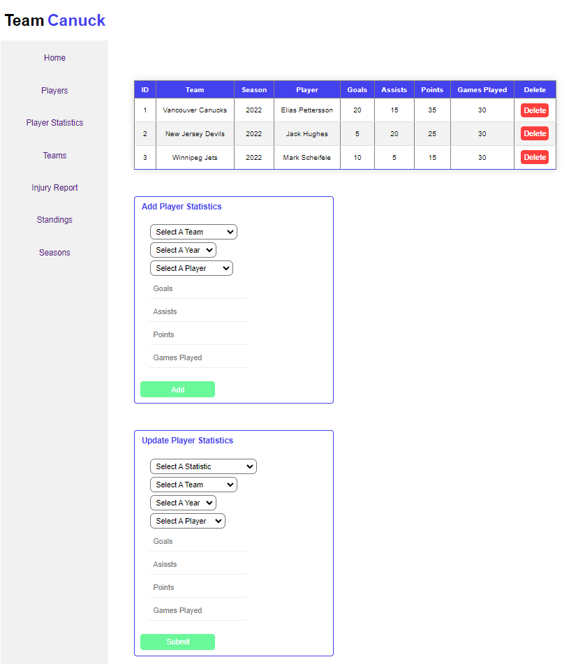 GitHub - aleccruickshank/Sports-database