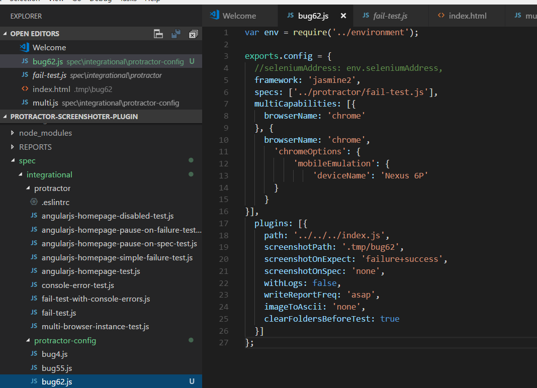 Error while using multiple capabilities in protractor Address already