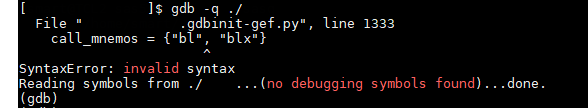 Syntax error in python script. · Issue #159 · hugsy/gef · GitHub