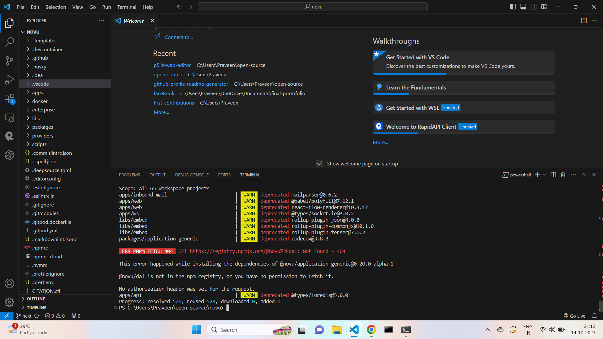 🐛 Bug Report: Not able setup the project · Issue #4521 · novuhq/novu ...