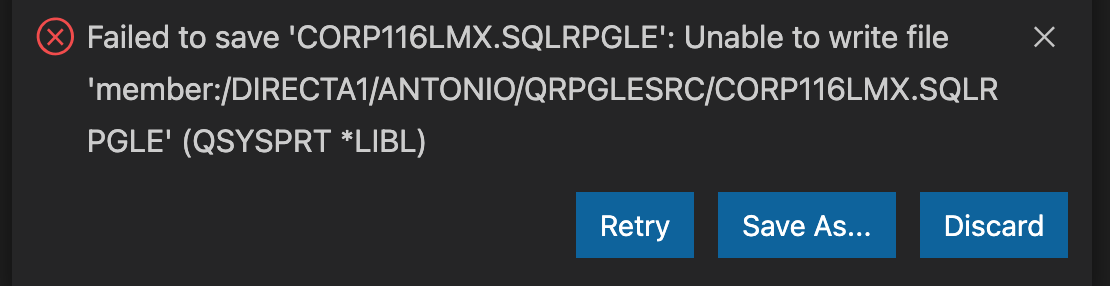 Problem in save of source member · Issue #314 · codefori/vscode-ibmi ...