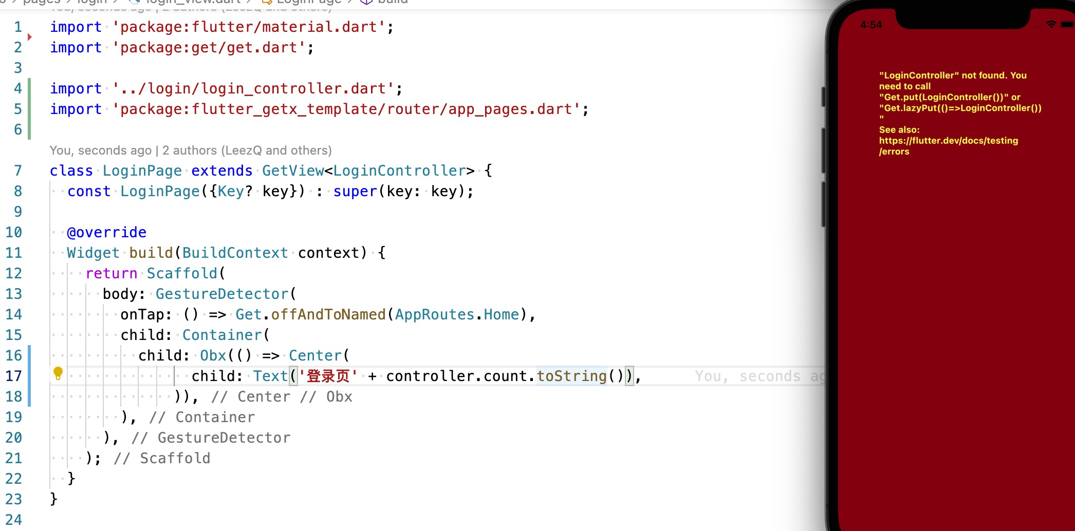 controller 报错 · Issue #4 · xieyezi/flutter-getx-template · GitHub