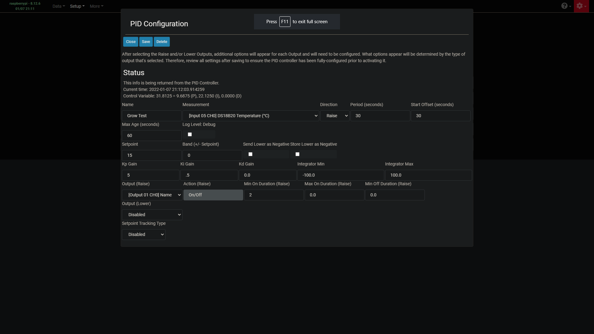 Basic Temperature Regulation · Issue #1136 · kizniche/Mycodo · GitHub