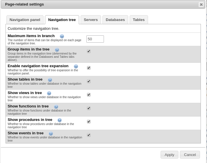Possible "PMA_USER_CONFIG_BASE64" (NavigationTreeEnableGrouping) bug