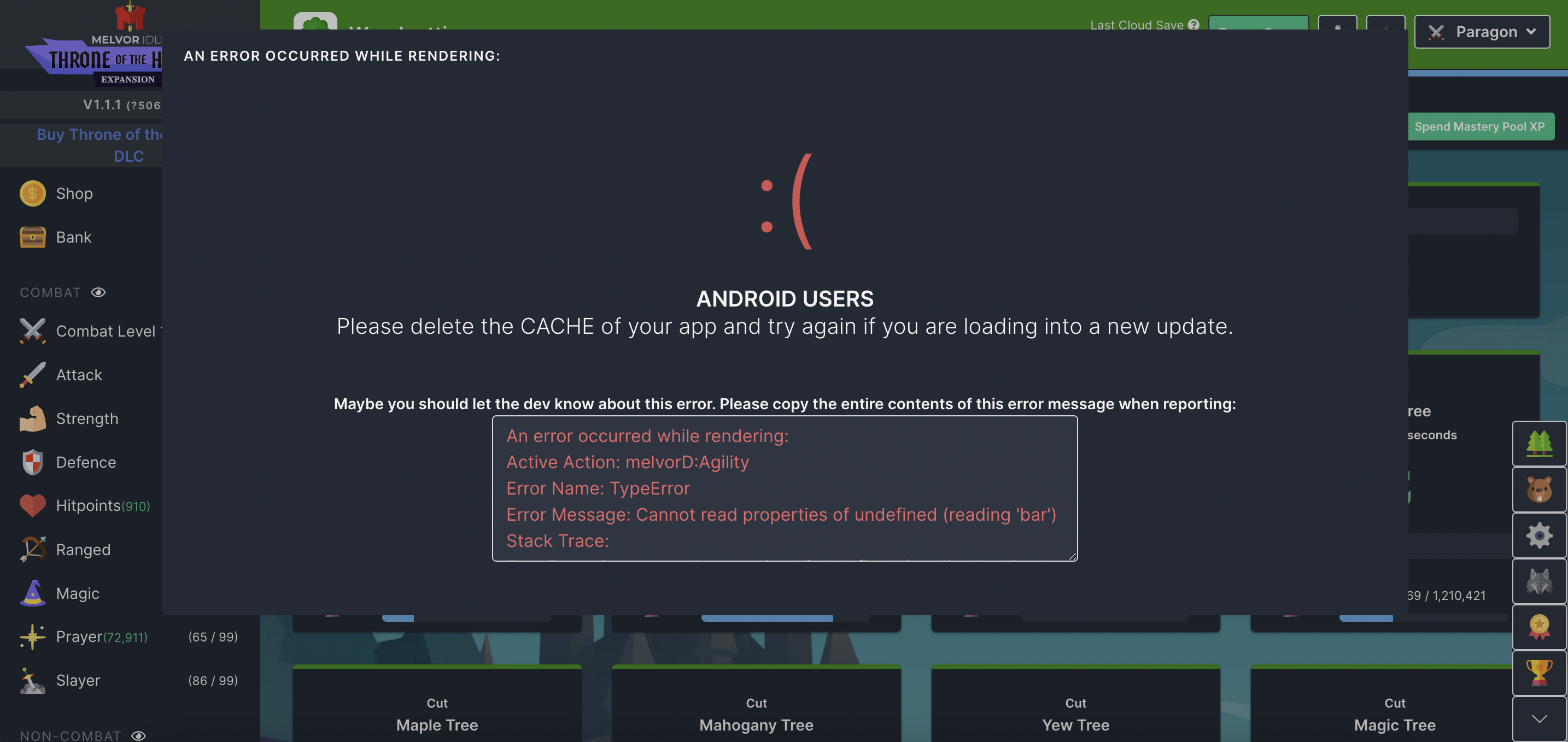 [Bug]: Lost Agility Levels, Can't Use Agility · Issue #3270 ...