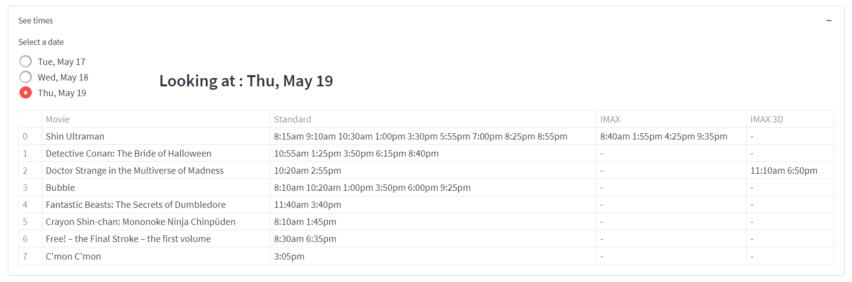 GitHub - bendthompson/cinema-times: Using web scraping and calling API ...