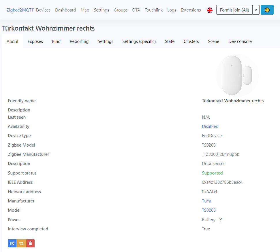 New device support]: Door sensor I think TS0203