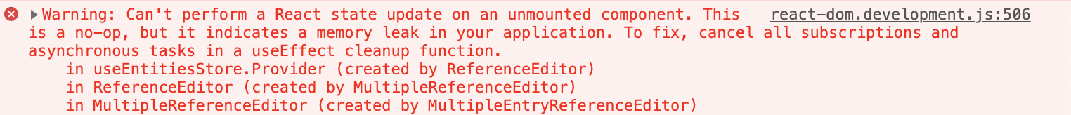 rich-text: Can't perform a React state update on an unmounted component ...